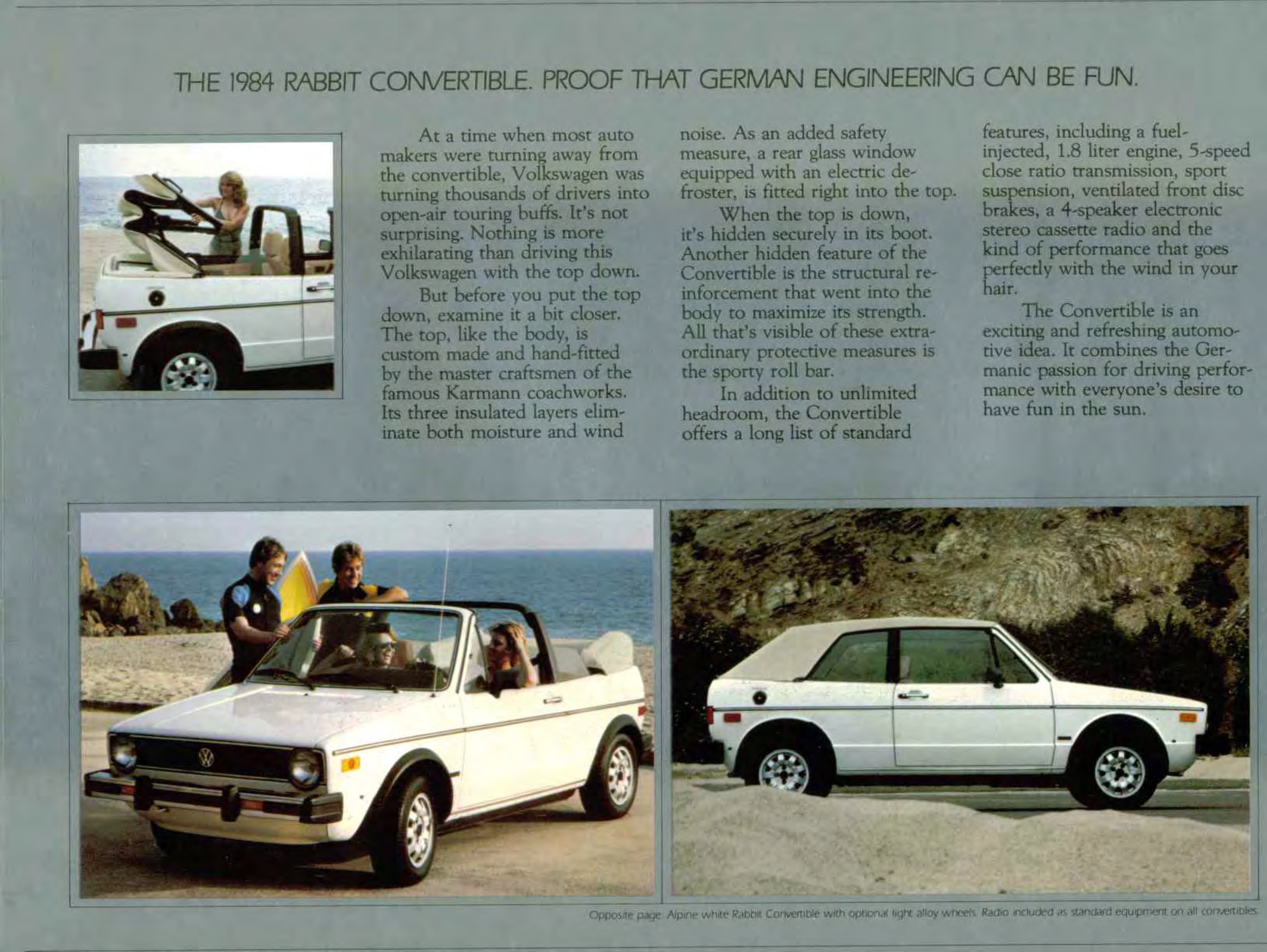 1984 VW Rabbit Brochure Page 8